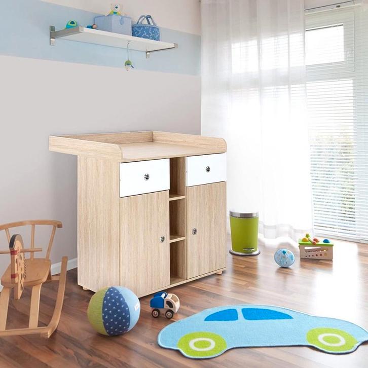 Verzorgingstafel  | Eiken look, Kinderen en Baby's, Kinderkamer | Commodes en Kasten, Nieuw, Commode, 105 cm of meer, 100 cm of meer