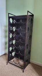 Vintage wijnrek brocante staal - 24 flessen, Gebruikt, 15 tot 25 flessen, Ophalen of Verzenden, Metaal