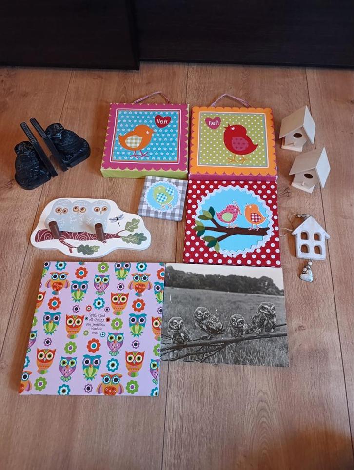 Decoratie vogels schilderijtjes etc, Kinderen en Baby's, Kinderkamer | Inrichting en Decoratie, Zo goed als nieuw, Wanddecoratie