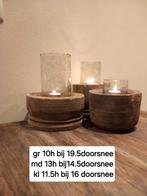 Landelijke windlichten bubbelglas, Huis en Inrichting, Ophalen of Verzenden, Zo goed als nieuw, Overige materialen, Minder dan 25 cm