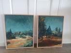 2 schilderijen bosvoorstelling, Antiek en Kunst, Ophalen of Verzenden