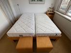tweepersoons Auping bed met elektrische bodem (1x) en meer, Ophalen, Bruin, Tweepersoons, Zo goed als nieuw