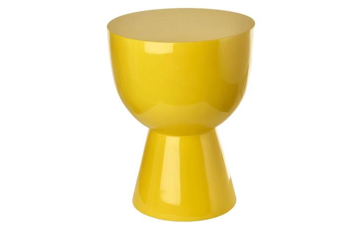 POLSPOTTEN Tip Tap Bijzettafel - Geel | Van €350, nu, Huis en Inrichting, Tafels | Bijzettafels, Nieuw, Rond, 45 tot 60 cm, Minder dan 55 cm