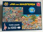 Jan van Haasteren Combi Puzzel 2x1000, Ophalen of Verzenden, 500 t/m 1500 stukjes, Zo goed als nieuw, Legpuzzel