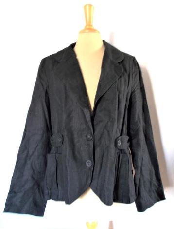 Mooi zwart 100% linnen jasje van ART! XL