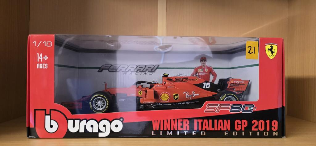 Ferrari SF90 Winner Italian GP 2019 Lim. Ed. C. Leclerc (21), Ophalen of Verzenden, Nieuw, Auto, Bburago