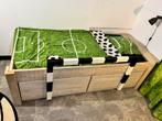 Steigerhouten (voetbal) bed 90x200 met 2 grote lades, Ophalen, 85 tot 100 cm, Zo goed als nieuw, Matras