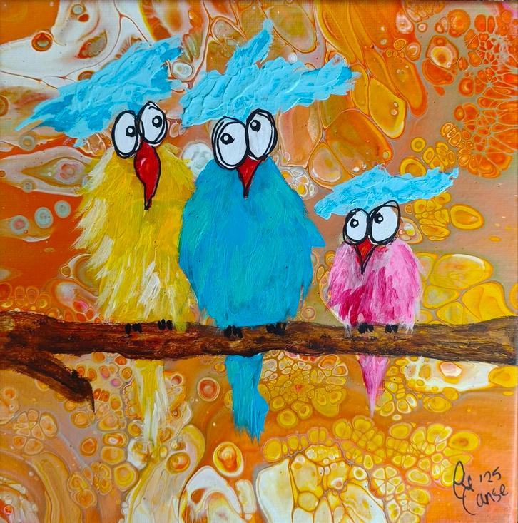 Schilderij rare snuiters, Antiek en Kunst, Kunst | Schilderijen | Modern, Ophalen of Verzenden