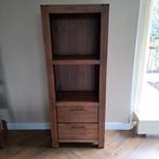 Opberg- boekenkast van acaciahout, Ophalen, Gebruikt, 50 tot 100 cm, Met lade(s)