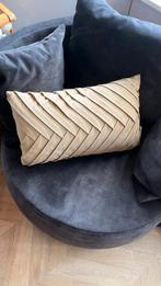 HD Collection velours sierkussen 50x30cm, Ophalen of Verzenden, Zo goed als nieuw, Beige, Rechthoekig