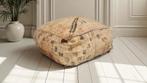 Vintage poef, poefs, Ophalen of Verzenden, Zo goed als nieuw, 50 tot 75 cm, 50 tot 75 cm