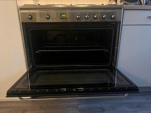 Smeg gasfornuis 90cm met electrische oven en afzuigkap, Witgoed en Apparatuur, Fornuizen, Gebruikt, Vrijstaand, Gas, 5 kookzones of meer
