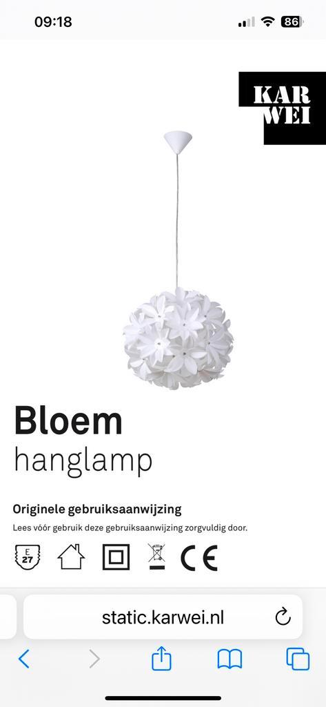 Karwei Bloem Hanglamp, Huis en Inrichting, Lampen | Hanglampen, Gebruikt, Minder dan 50 cm, Kunststof, Ophalen of Verzenden