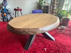 Robuuste zware trendy salontafel met solide ijzeren poot., Huis en Inrichting, Tafels | Salontafels, Ophalen, 50 tot 100 cm, 50 tot 100 cm