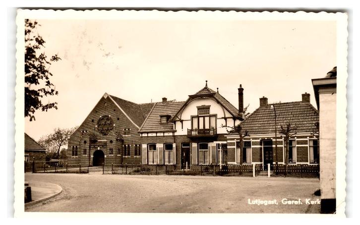 Lutjegast, Geref. Kerk, Verzamelen, Ansichtkaarten | Nederland, Gelopen, Groningen, 1940 tot 1960, Verzenden