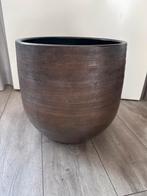 Mooie bruine bloempot, Tuin en Terras, Ophalen, Gebruikt, Rond, Binnen
