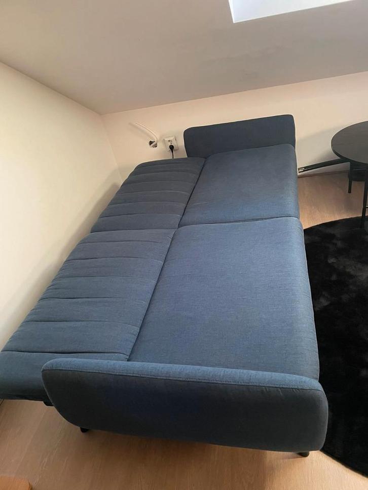 Blauwe Slaapbank - Zo goed als nieuw!, Huis en Inrichting, Slaapkamer | Slaapbanken, Zo goed als nieuw, 70 cm of minder, 210 cm