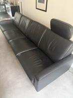 Montel Bank - zwart leer - Stijlvol en Comfortabel, Ophalen, 250 tot 300 cm, Gebruikt, Strak - Montel