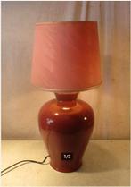 Mooie Tafellamp in aardewerk met retro kap - 52cm, Ophalen of Verzenden, Zo goed als nieuw, Overige materialen, 50 tot 75 cm