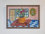 Vintage pentekening Rien van Kol modern ingelijst schilderij, Antiek en Kunst, Kunst | Tekeningen en Foto's, Ophalen of Verzenden