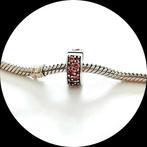 Pandora Clip roze zirkonia 791817PCZ / met siliconen, Pandora, Ophalen of Verzenden, Zo goed als nieuw, 1 bedel