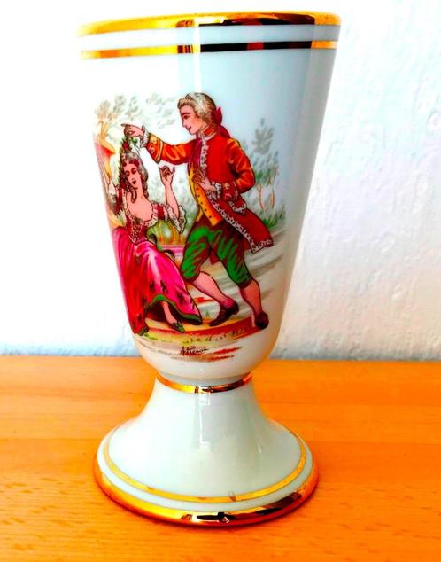 Limoges vaas porselein blad goud gesigneerd, Antiek en Kunst, Antiek | Vazen, Verzenden