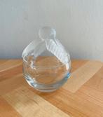 Glazen Bonbonnière met Vogel Deksel - Antiek Glaswerkje, Antiek en Kunst, Antiek | Glas en Kristal, Ophalen of Verzenden