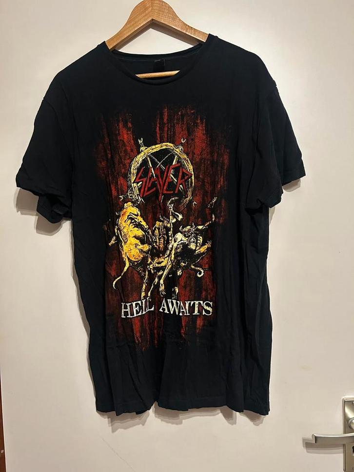 Slayer - Hell Awaits Shirt - Thrash Metal - Maat XL, Kleding | Heren, T-shirts, Gedragen, Maat 56/58 (XL), Zwart, Ophalen of Verzenden