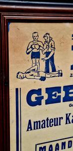 Authentieke boks poster, boks affiche van wedstrijden 1952👊, Ophalen, Gebruikt, Overige, .