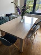Eikenhouten whitewash eettafel, Huis en Inrichting, Tafels | Eettafels, Ophalen, Gebruikt, 100 tot 150 cm, Eikenhout