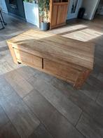 Massief Teak houten salon tafel met lades, Huis en Inrichting, Tafels | Salontafels, Ophalen, 100 tot 150 cm, Teakhout, 50 tot 100 cm