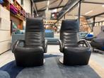 2 Jori Yoga Relaxfauteuils zwart leer Design draai stoelen, Jori, Leer, Ophalen of Verzenden, Zo goed als nieuw