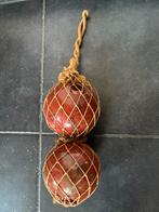 Oude glazen drijvers/bollen in macrame, Ophalen of Verzenden
