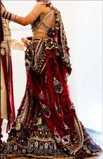 Indiase bruidsjurk bordeaux maat XS, Ophalen of Verzenden, Zo goed als nieuw, Rood, Trouwjurk