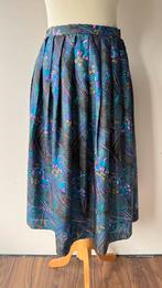 Vintage 80s lange rok zijde? 34? Blauw paars brons zomer, Blauw, Geen, Ophalen of Verzenden, Zo goed als nieuw