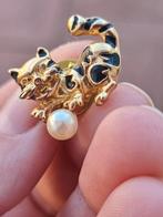 Vintage 1980 kat poes pin broche, Ophalen of Verzenden, Zo goed als nieuw