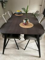 Eiken eettafel, 200 x 76 x 100 (bhd), Ophalen, 100 tot 150 cm, 200 cm of meer, Zo goed als nieuw