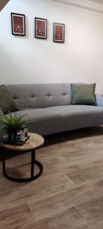 Montèl Designerbank | Grijs met leren accent | 3-zits | €250, Huis en Inrichting, Ophalen, Montèl, Driepersoons, 75 tot 100 cm
