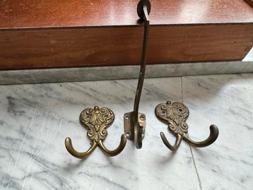 Vintage Wandhaken Set - Messing beschikbaar voor biedingen