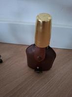 vintage drinkflesje in lederen etui, Antiek en Kunst, Ophalen of Verzenden