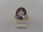 Gouden vintage damesring met amethist                    G98, 18 tot 19, Gebruikt, ., Paars
