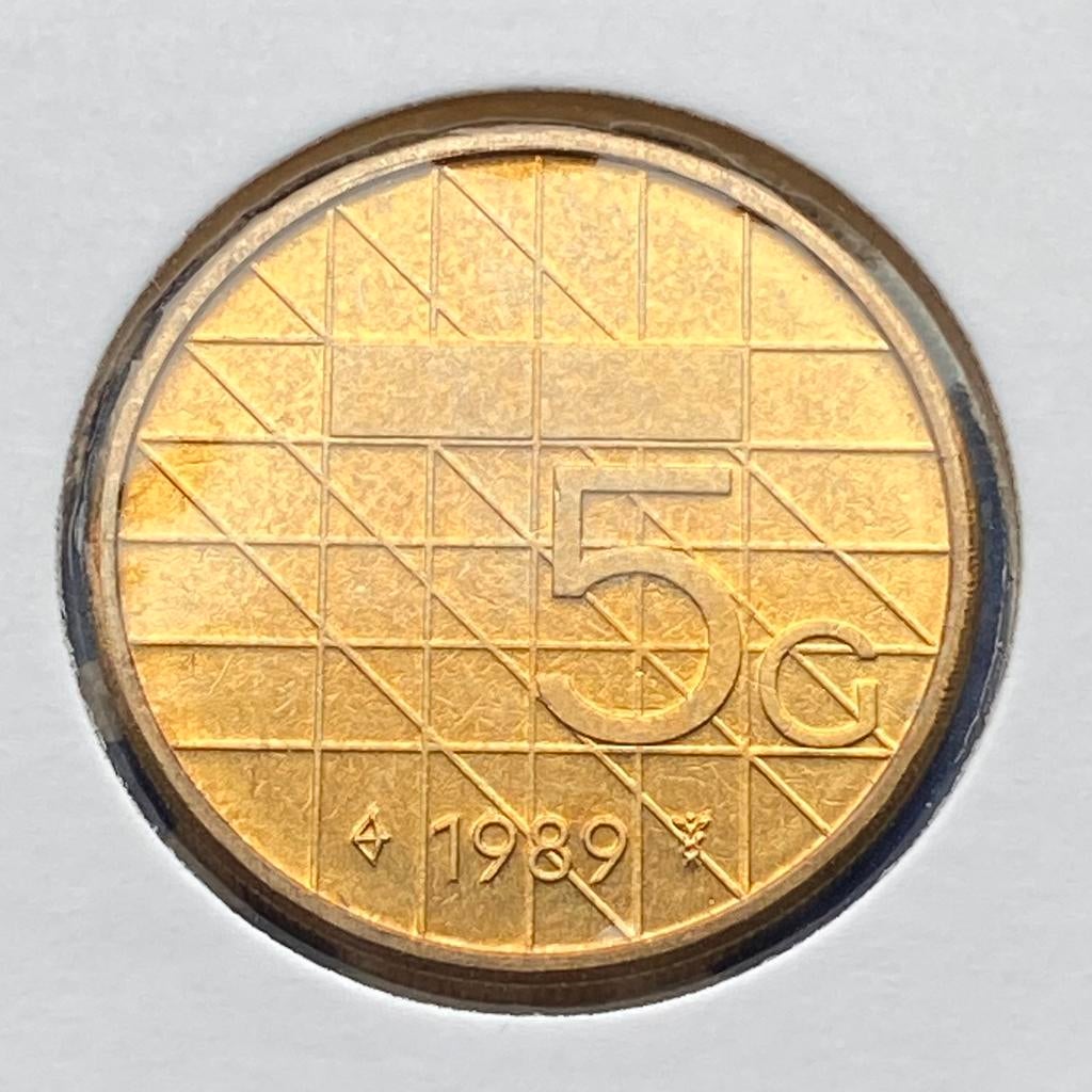 5 Gulden / Vijfje uit 1989 van Kon. beatrix, Verzenden, Koningin Beatrix, 5 gulden, Losse munt