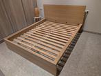 IKEA bedframe MALM 160x200 wit gelazuurd eikenfineer, Ophalen, Wit, Tweepersoons, Zo goed als nieuw