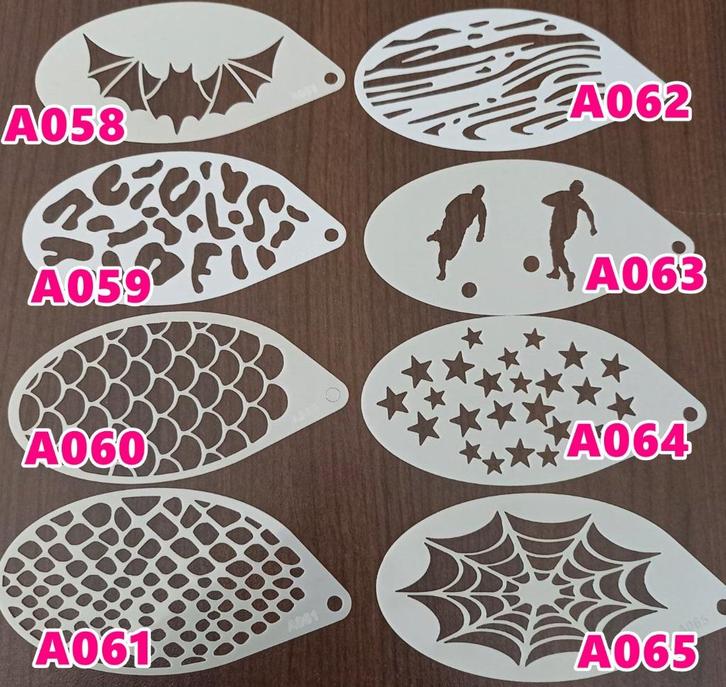 sjablonen schminken1,25pst heel veel soorten NIEUW, Hobby en Vrije tijd, Feestartikelen, Nieuw, Schmink, Carnaval, Ophalen of Verzenden