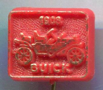 Buick 1908 rood plastic auto speldje ( A_140 ) beschikbaar voor biedingen