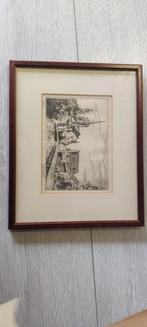 Genummerde ets van Voorschoten, Antiek en Kunst, Kunst | Etsen en Gravures, Ophalen of Verzenden