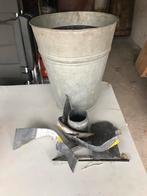 Zinken bloempot, stukken , 2 ringen onderkaant zinken teilen, Tuin en Terras, Ophalen of Verzenden, Gebruikt