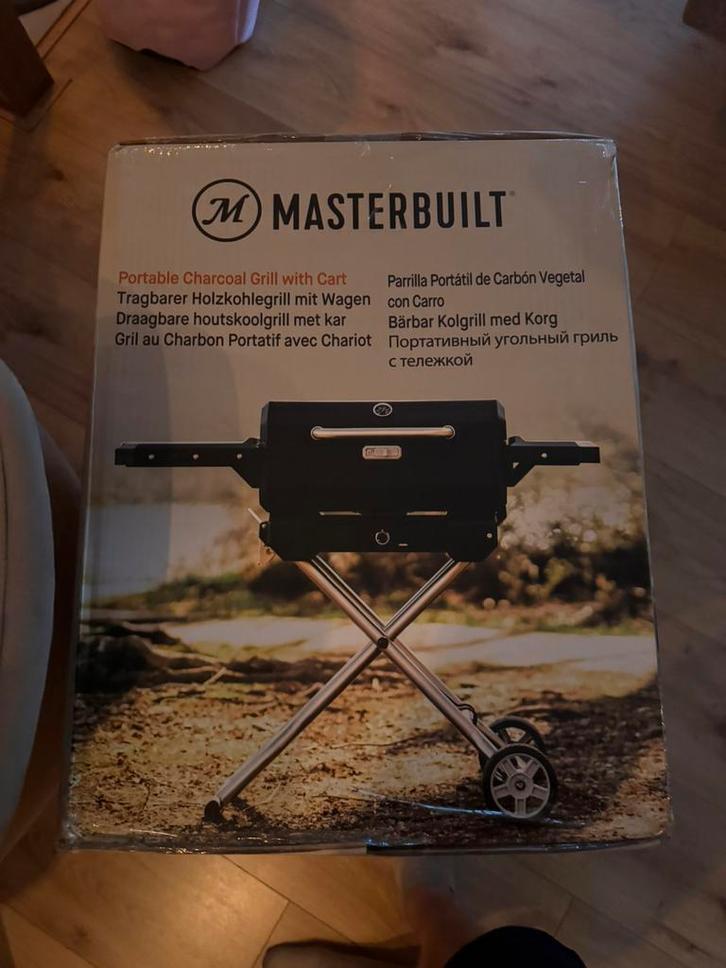 Masterbuilt portable houstkool grill enverrijdbare kar- hoes, Tuin en Terras, Houtskoolbarbecues, Nieuw, Met accessoires, Ophalen of Verzenden