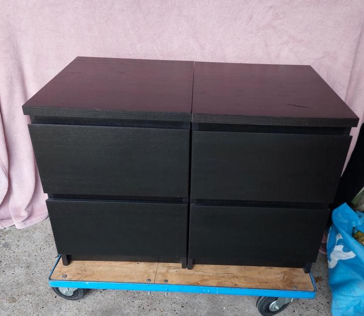 Aangeboden IKEA Malm nachtkastjes, Huis en Inrichting, Kasten | Ladekasten, Zo goed als nieuw, Minder dan 100 cm, 50 tot 100 cm