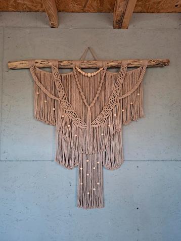 Taupe Macrame Wandkleed - Handgemaakt beschikbaar voor biedingen
